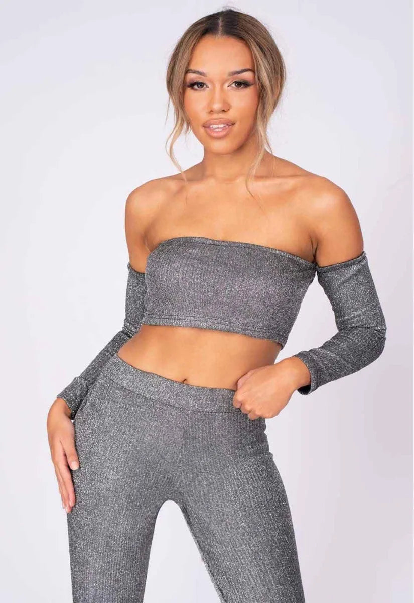 Nazz Collection Silver Havana Leggings Set