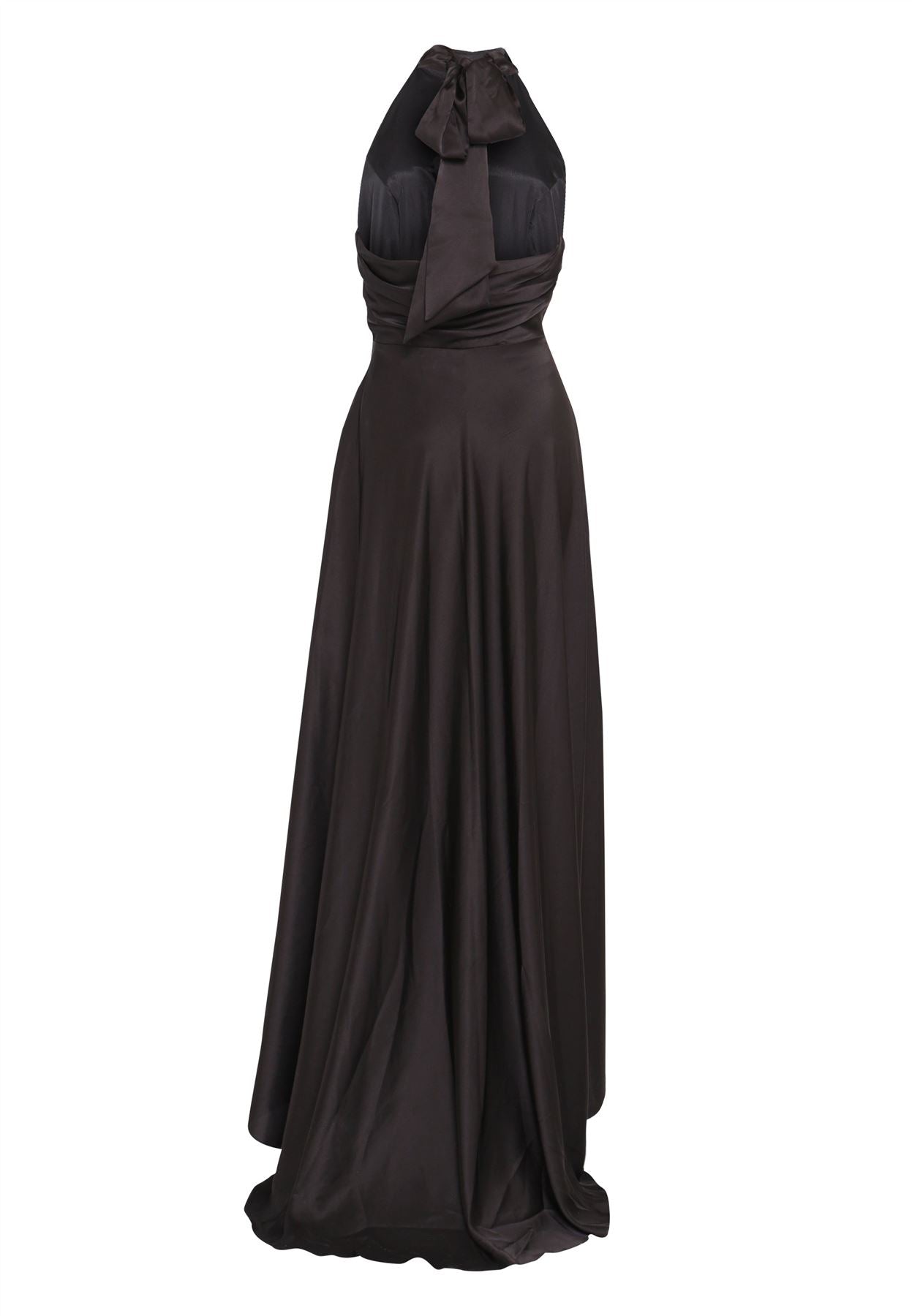 True Decadence Black Cleo Halterneck Bias-Cut Maxi-Dress