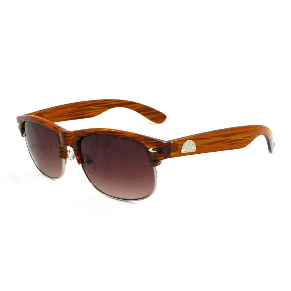 East Village Classic 'Tyson' Retro Sunglasses With Wood Effect