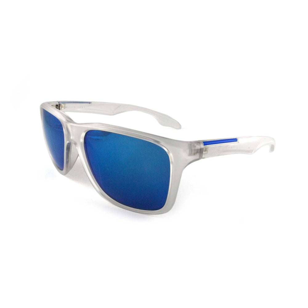 East Village Sporty 'Putney' Square Clear Sunglasses with Blue Mirror Lens