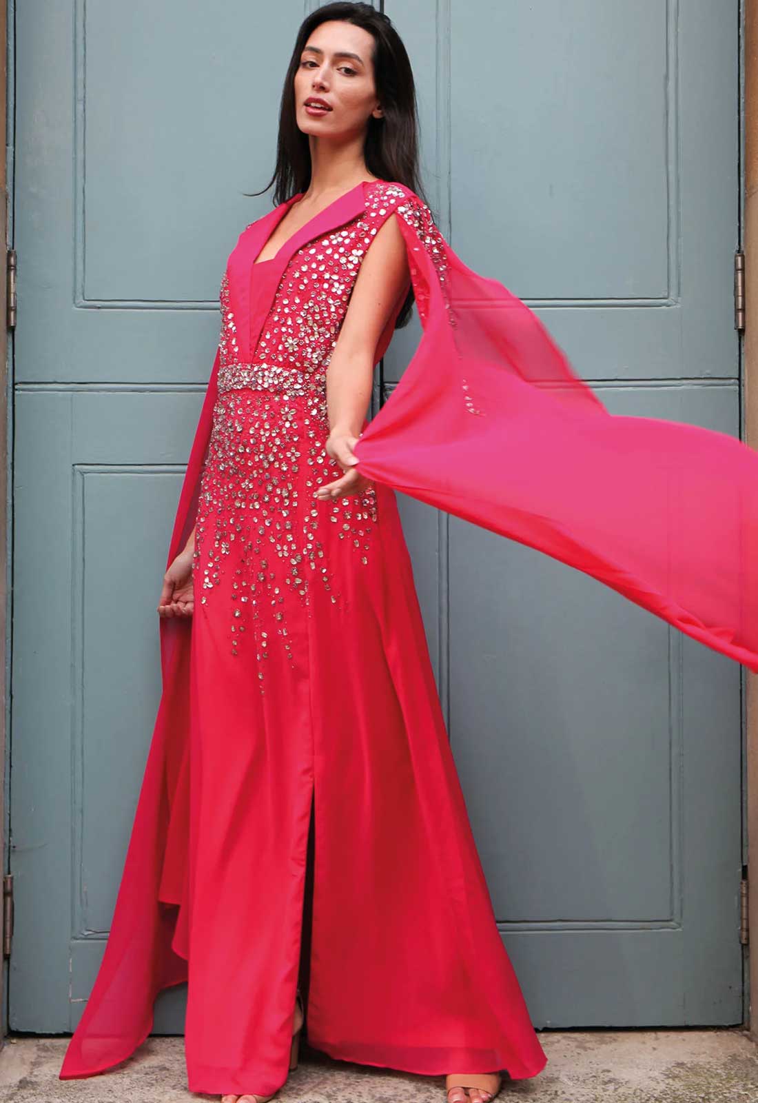 Raishma Couture Pink Gabrielle Maxi Dress