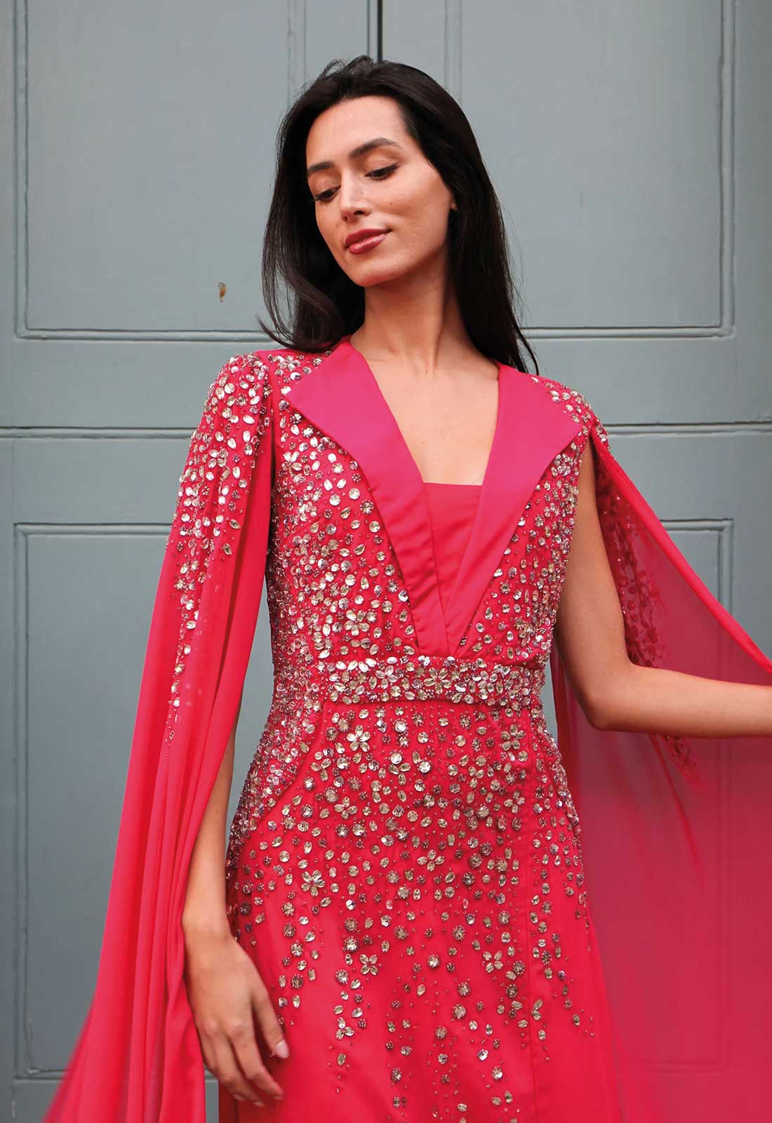 Raishma Couture Pink Gabrielle Maxi Dress
