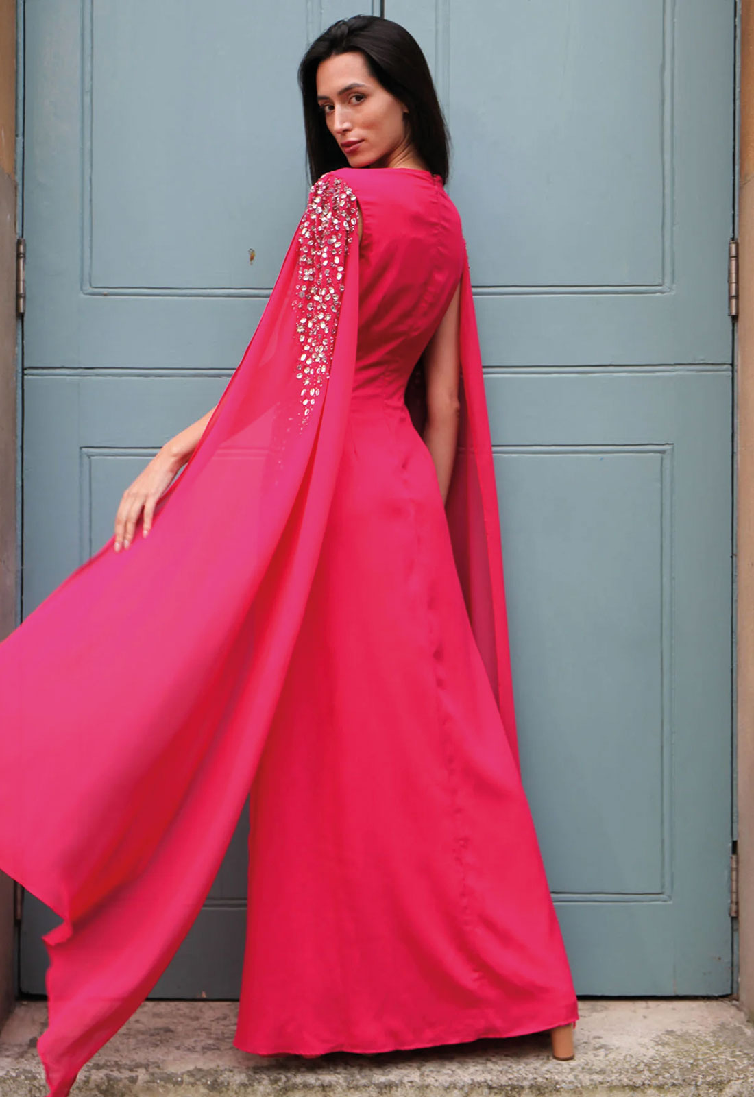 Raishma Couture Pink Gabrielle Maxi Dress