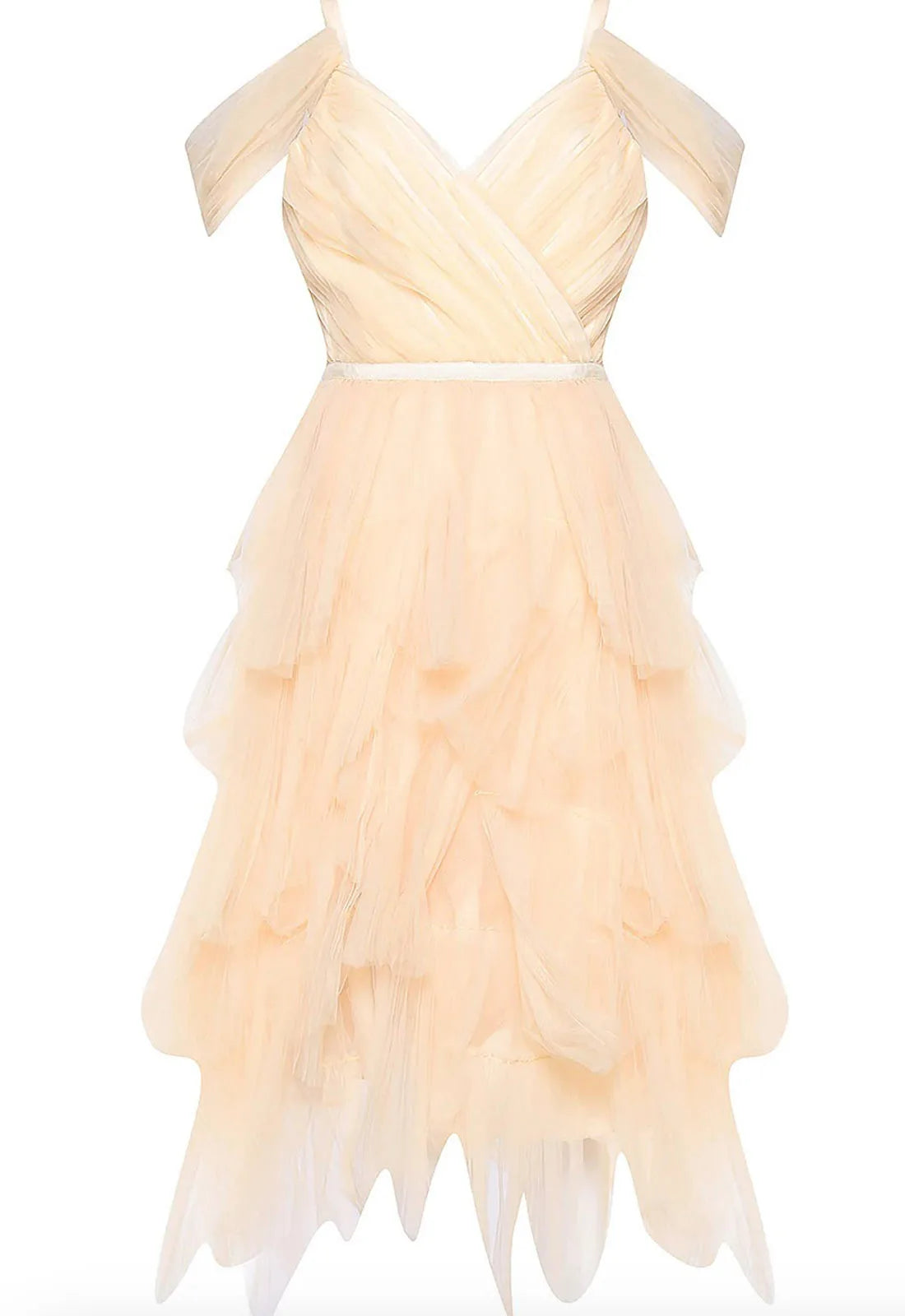 True Decadence Isla Cream Pleated Petal Skirt Midi-Dress