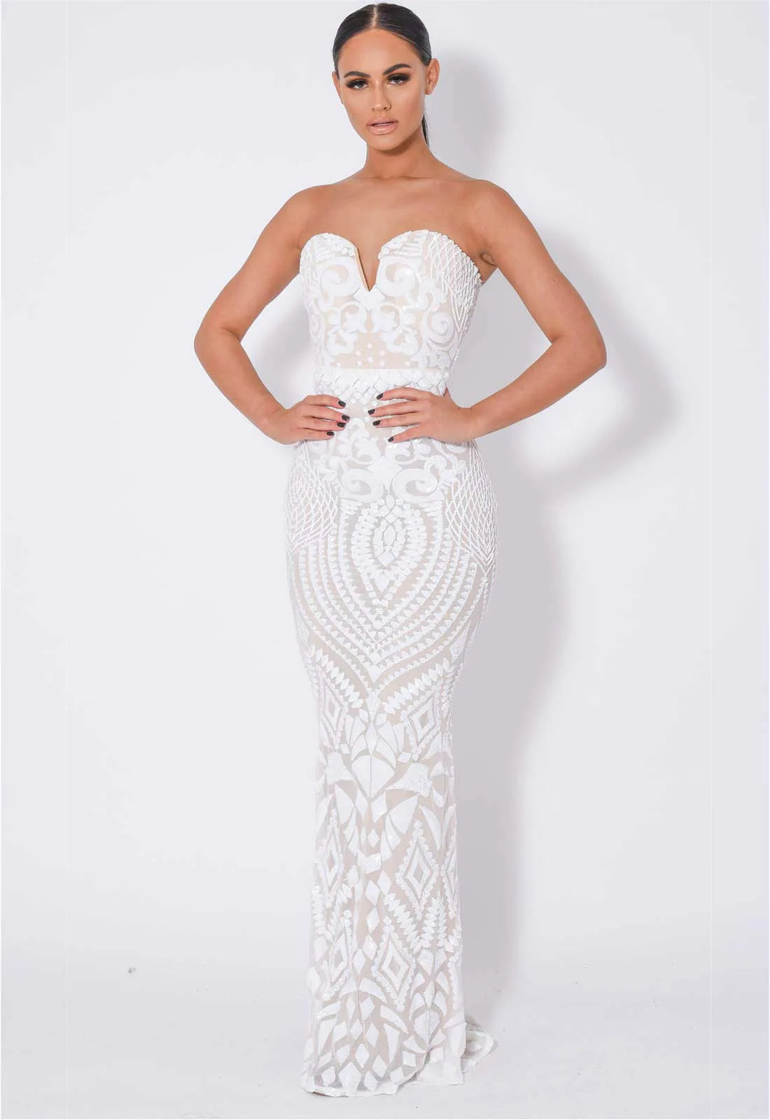 Nazz Collection White Kenza Maxi Dress-106640