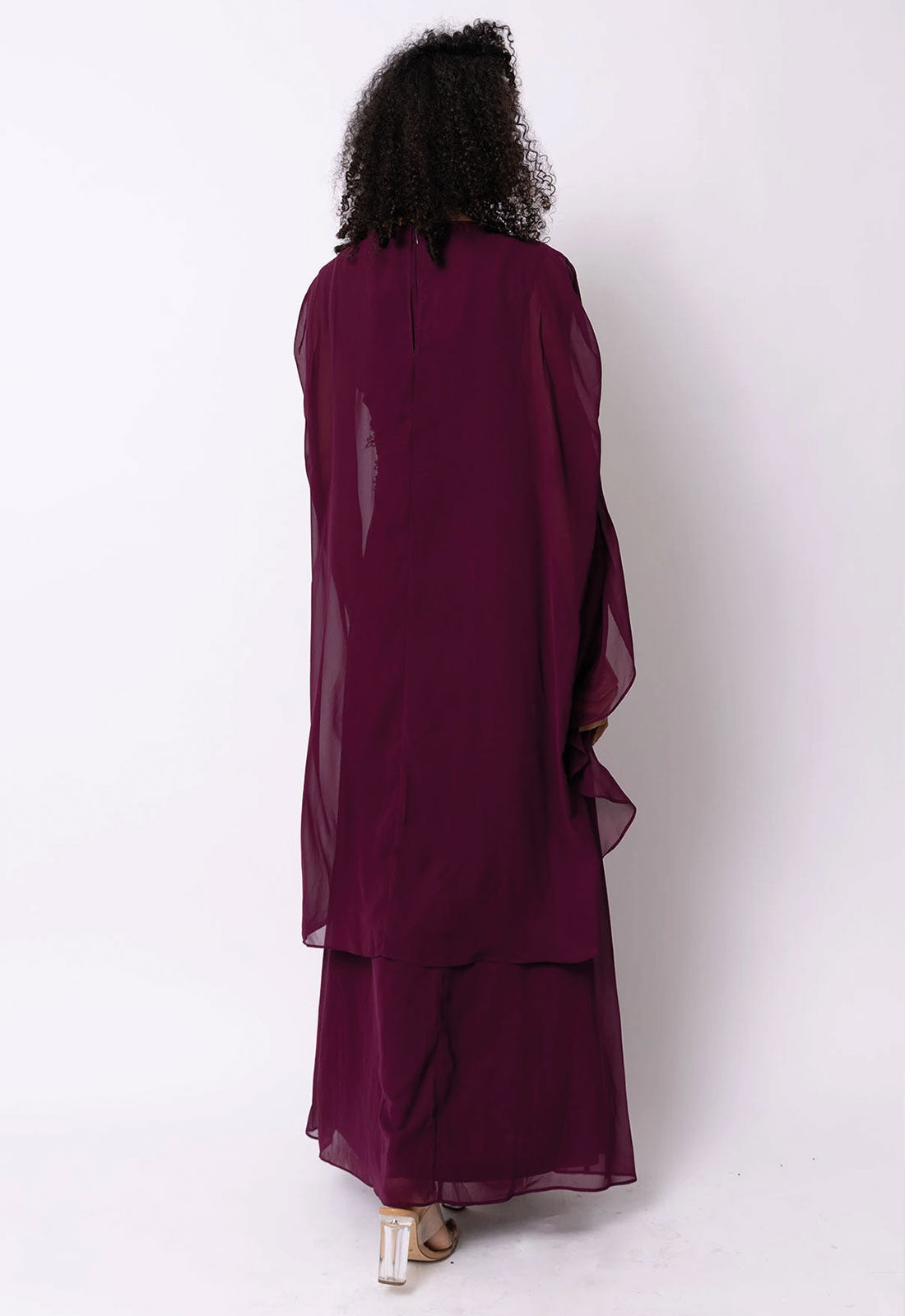 Raishma Couture Burgundy Leonora Maxi Dress