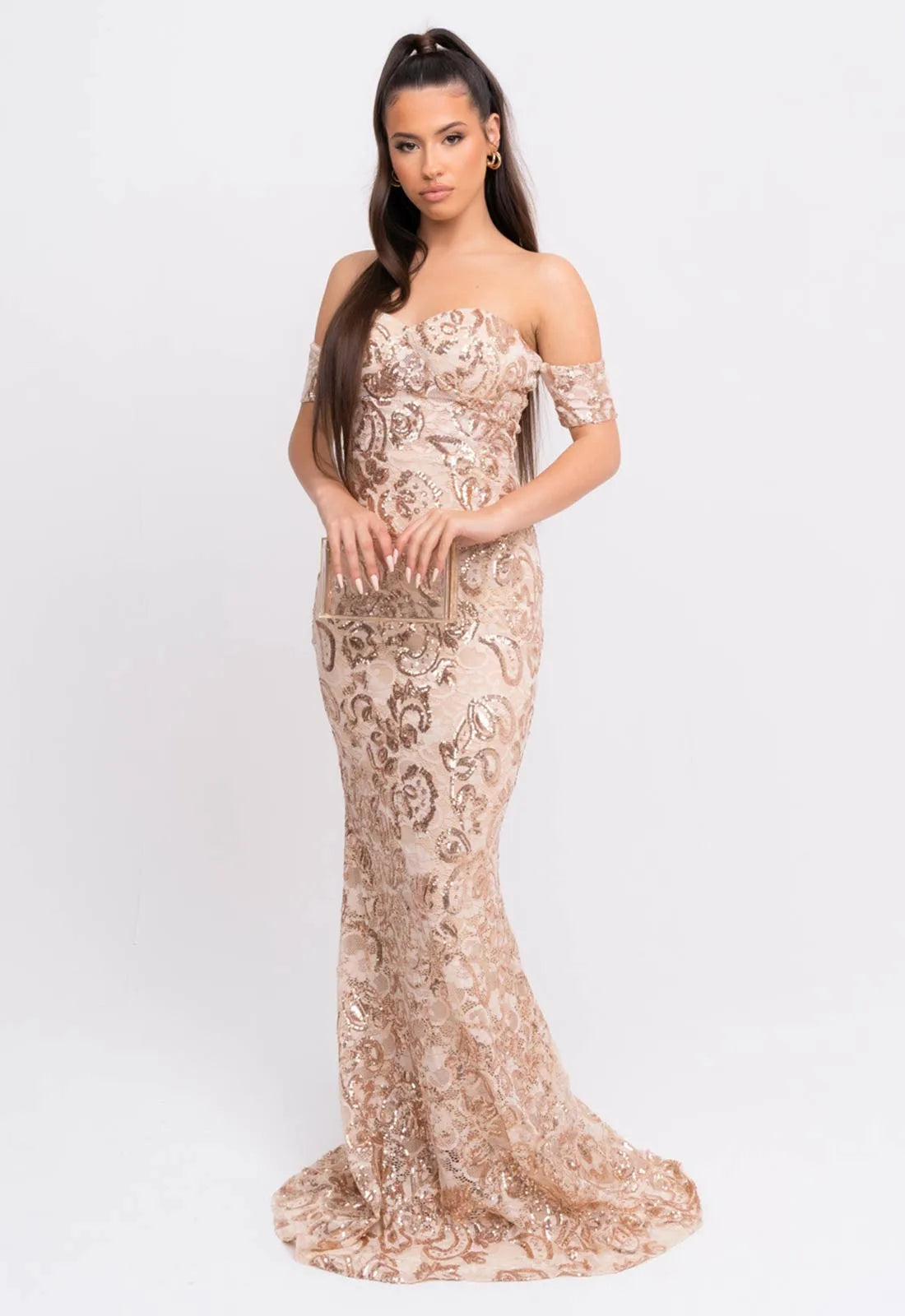 Rose gold outlet lace dress