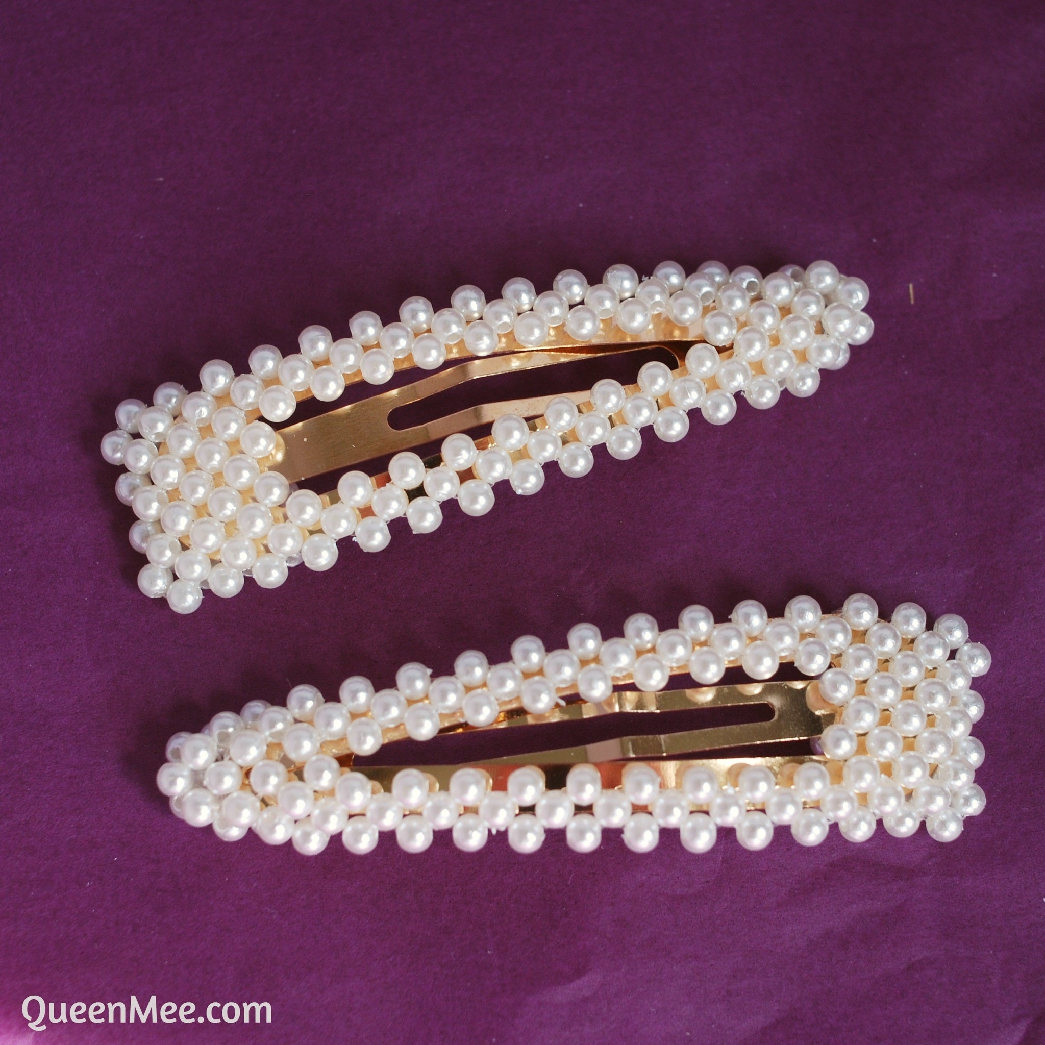 QueenMee Pearl Hair Clips Set of Two