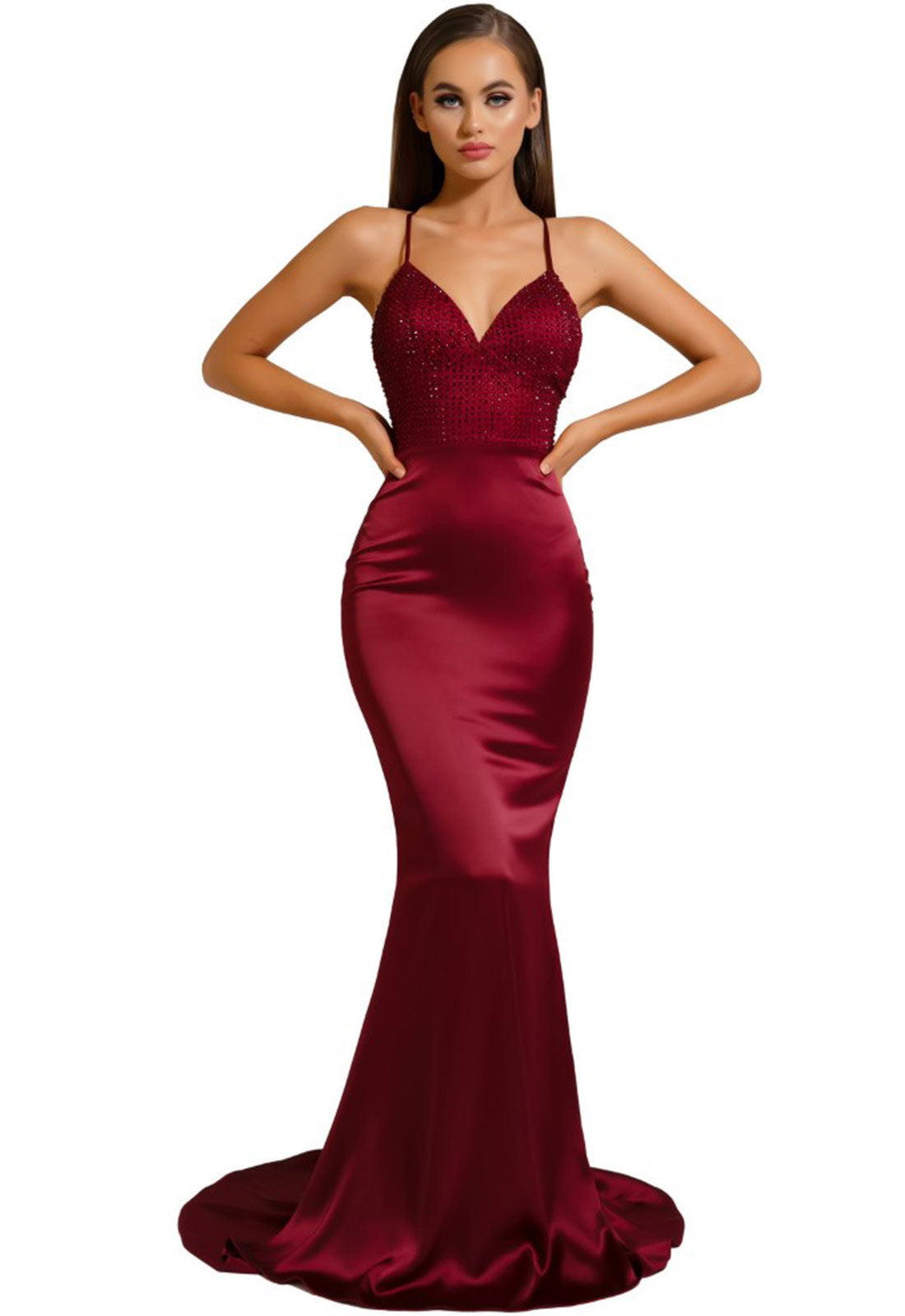 Portia & Scarlett Deep Red PS6323 Maxi Dress