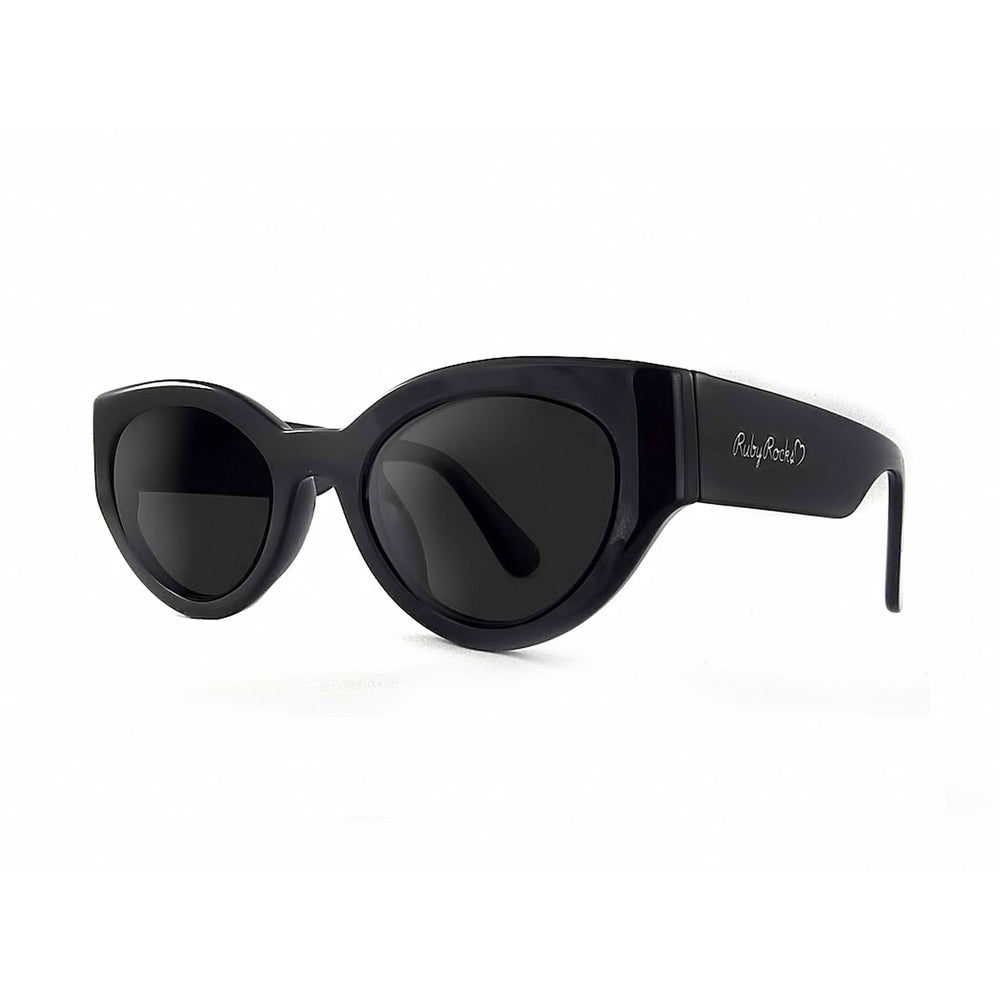 Ruby Rocks Chunky 'Zante' Cateye Sunglasses in Black