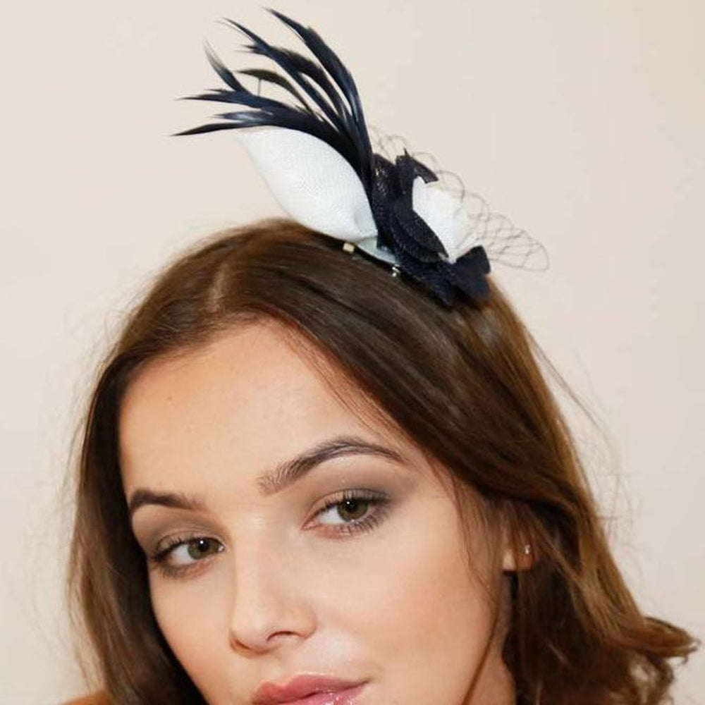 Ruby Rocks Florita Fascinator - Navy