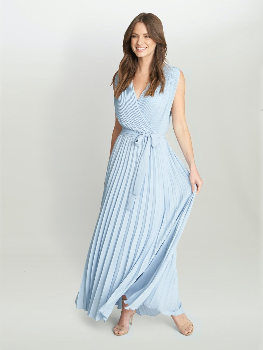 Gina Bacconi Chelsey Maxi Dress With Pleat Skirt