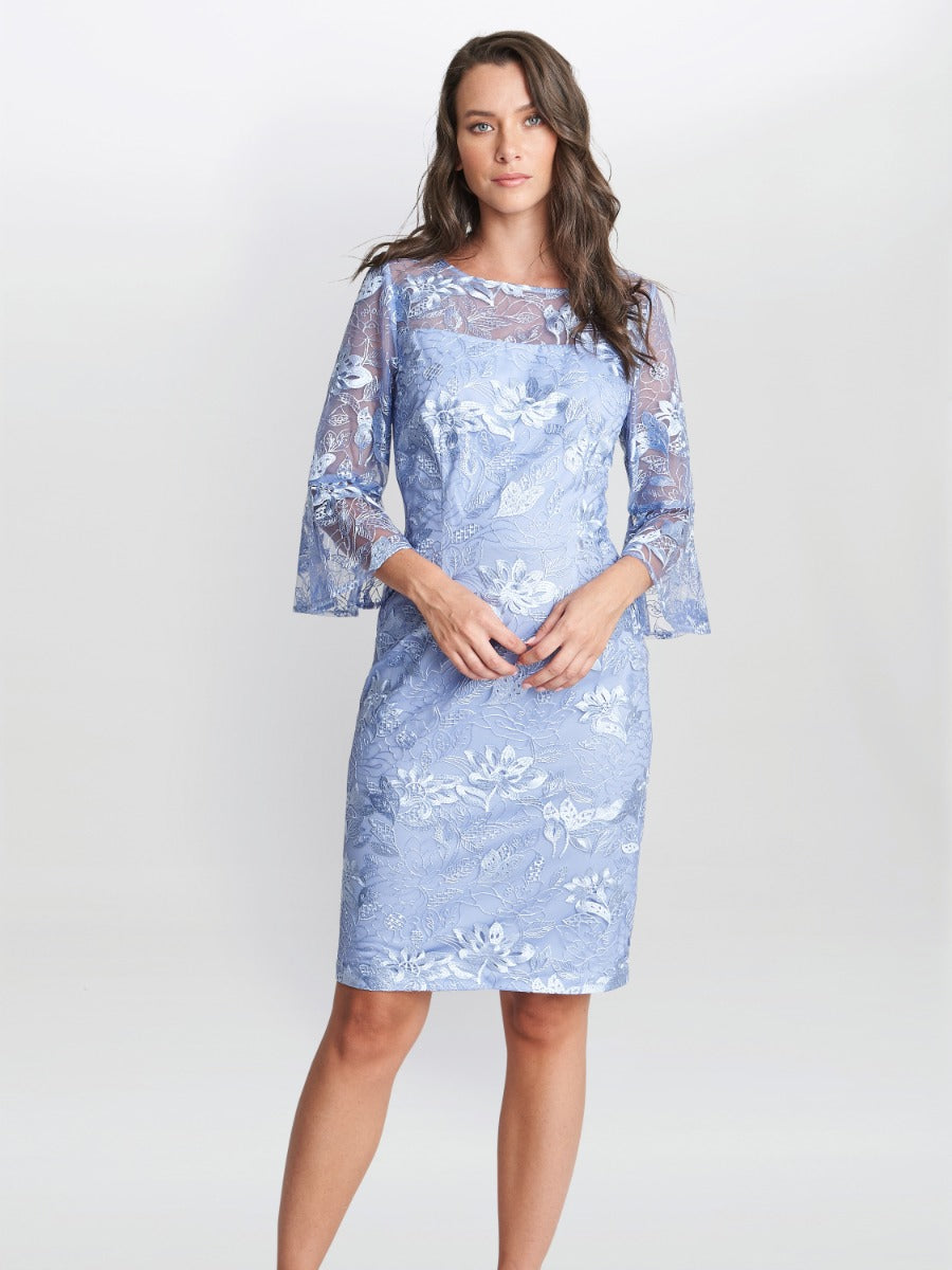 Gina Bacconi Michaela Embroidered Sequin Lace Dress