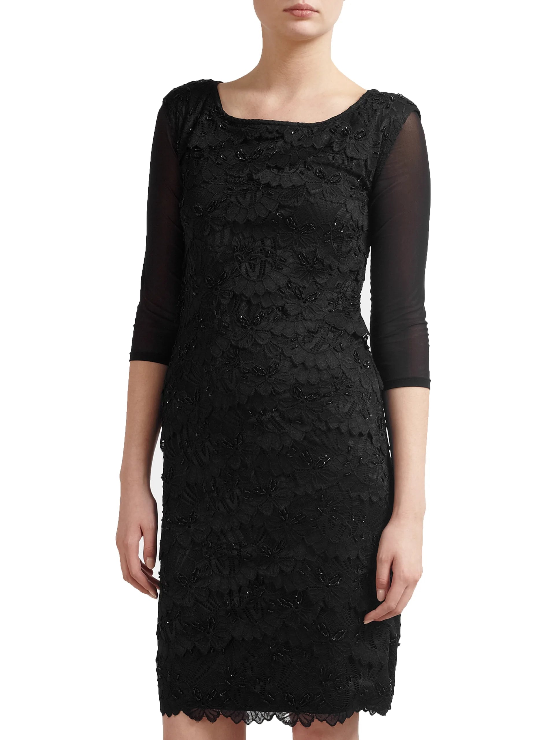 Gina Bacconi Black Mesh Sleeve Under Top