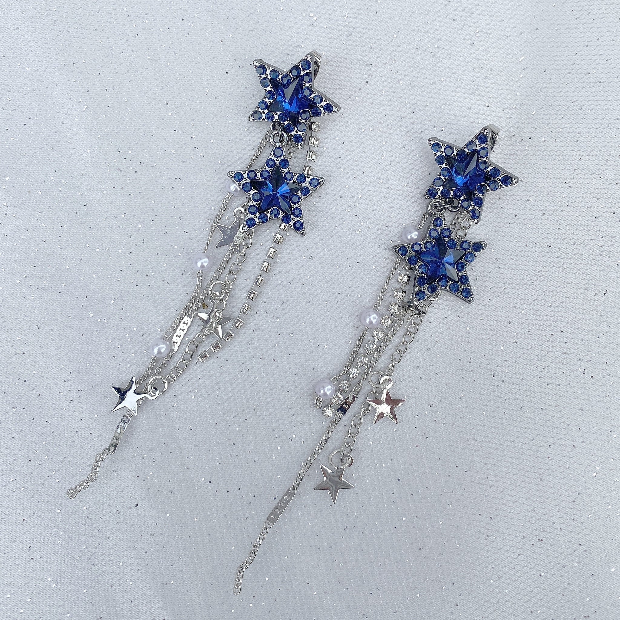 QueenMee Star Earrings Navy Blue Earrings