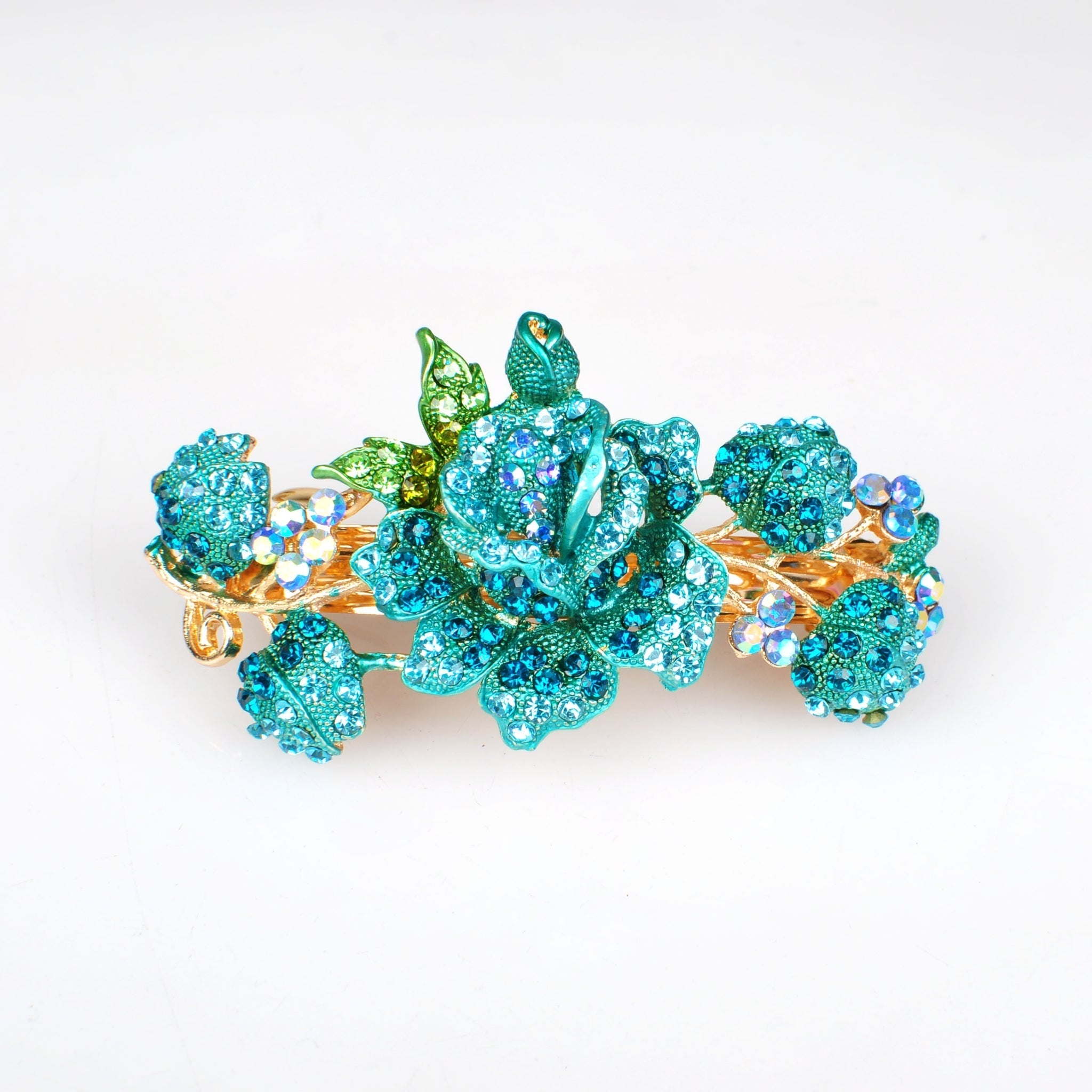 QueenMee Turquoise Flower Hair Clip