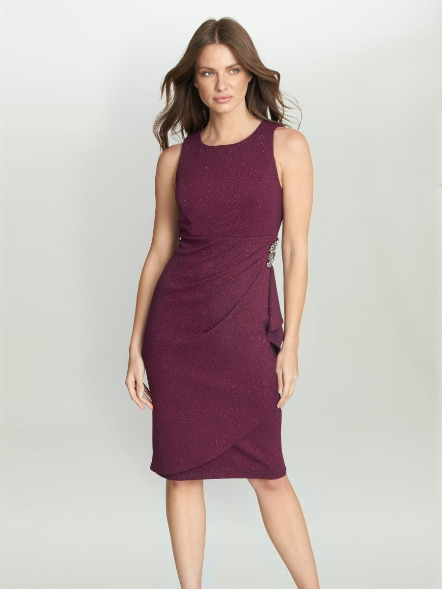 Gina Bacconi Aidee Shift Dress With Embellishment At Hip