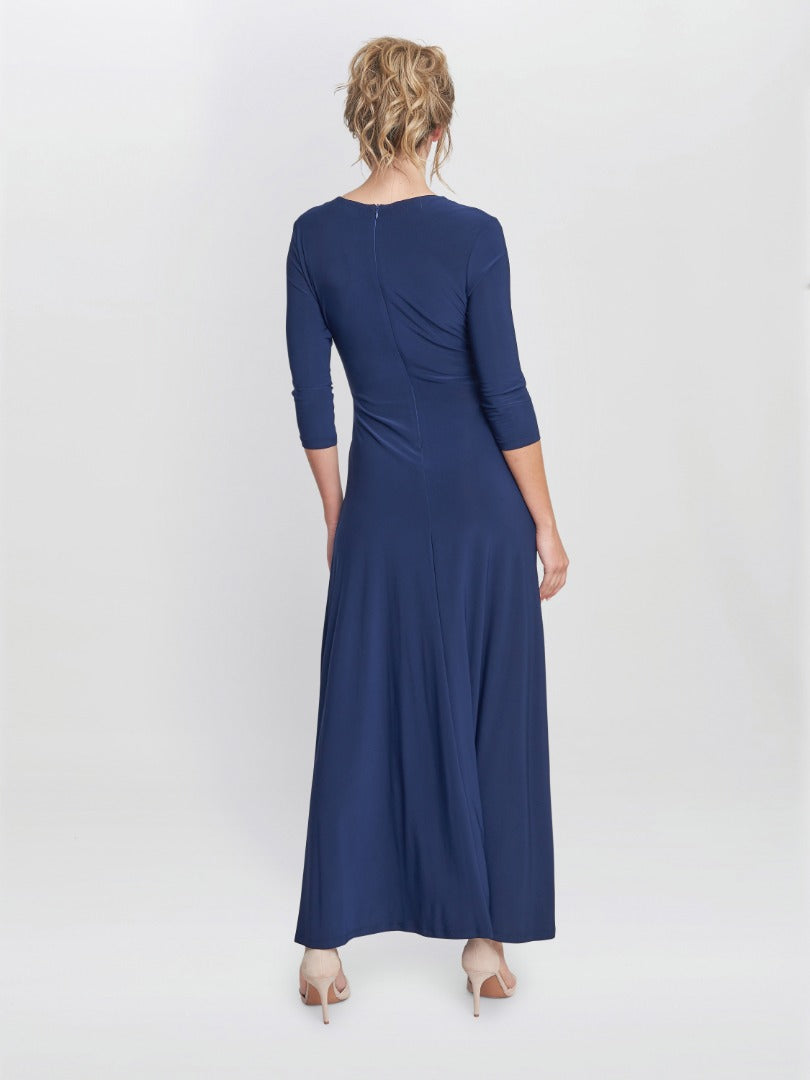 Gina Bacconi Celine Jersey Wrap Maxi Dress