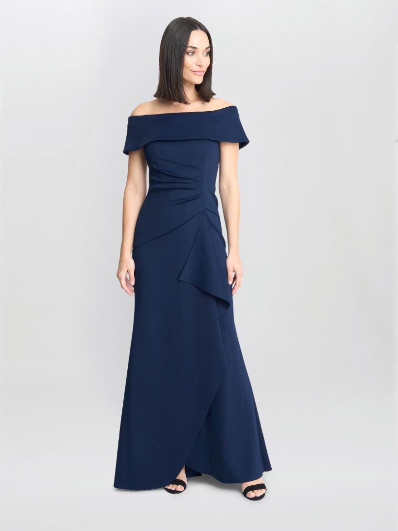 Gina Bacconi Blue Carla Off The Shoulder Maxi Dress