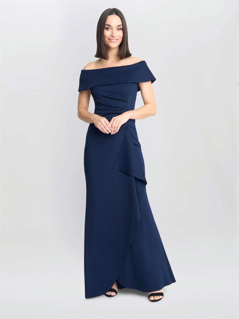 Gina Bacconi Blue Carla Off The Shoulder Maxi Dress