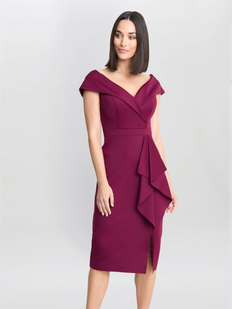 Gina Bacconi Miranda Ruffled Off The Shoulder Dress