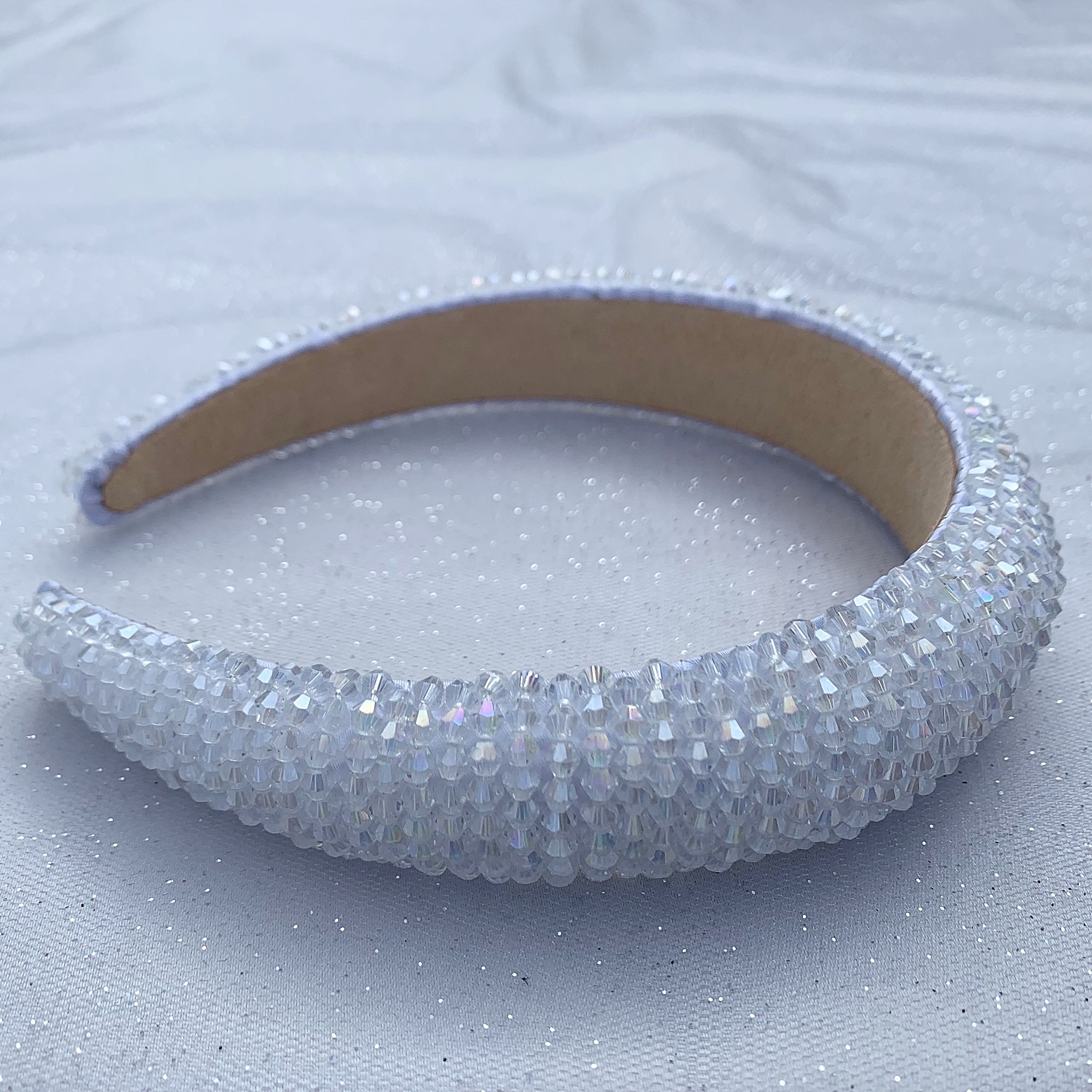 QueenMee White Headband Beaded