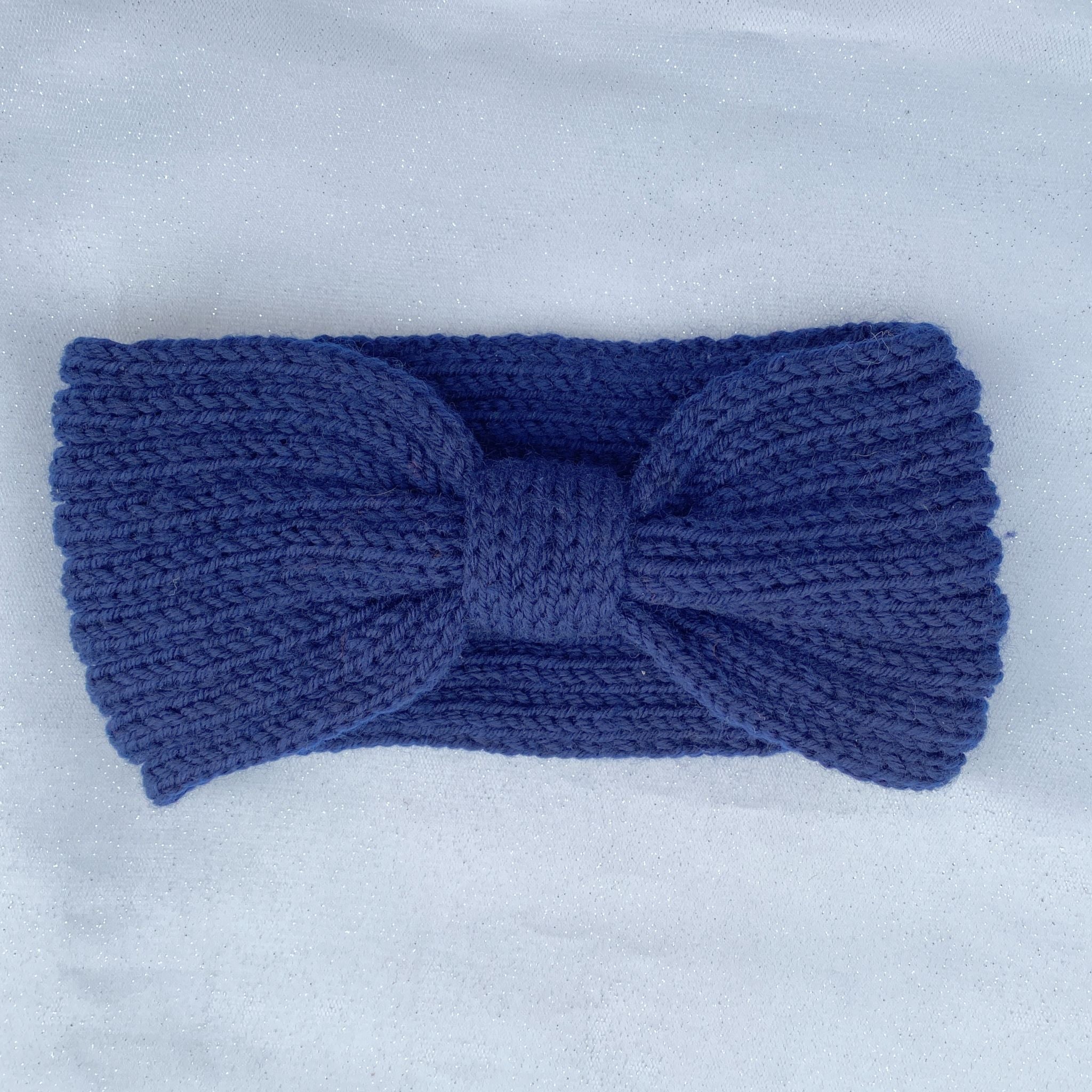 QueenMee Winter Headband Ski Headband Navy Knot Headband